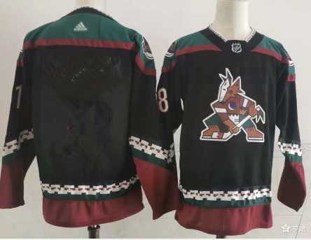 Men%27s Arizona Coyotes Blank Throwback Kachina Black Jersey->nba shorts->NBA Jersey